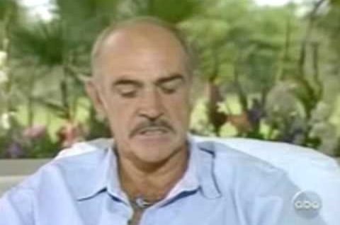 Sean Connery with Barbara Walters on slapping women