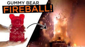 This is awesome! But don’t try this at home. Giant Gummy Bear Fireball!
